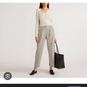 Everlane Black and White Tapered Trousers